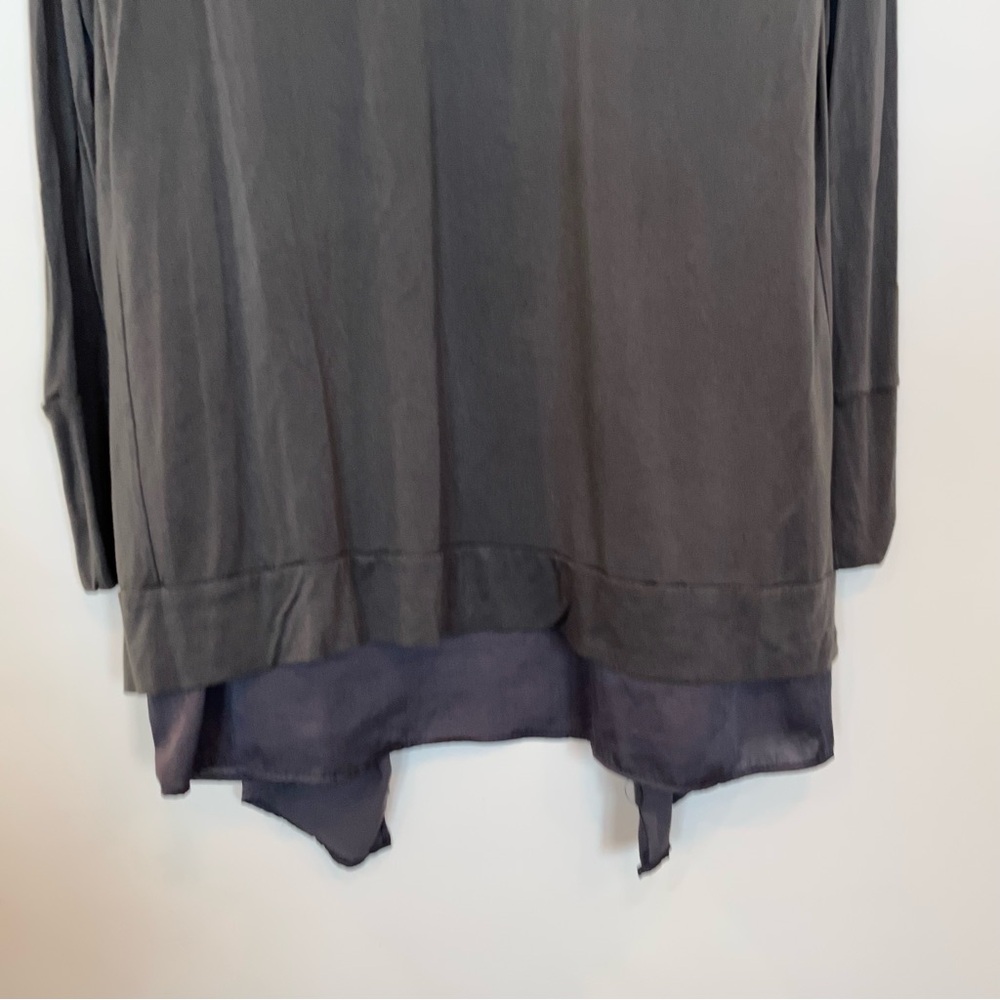 ANTHROPOLOGIE Saturday Sunday Green Moss Waterfall Cardigan Womens Large Pocket - Picture 8 of 8